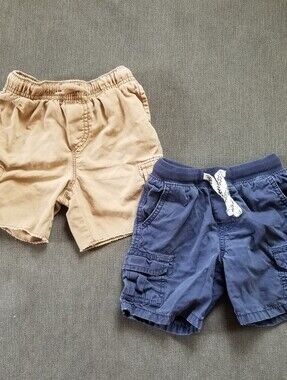 Carter's Tan and Navy Cargo Shorts with Drawstring